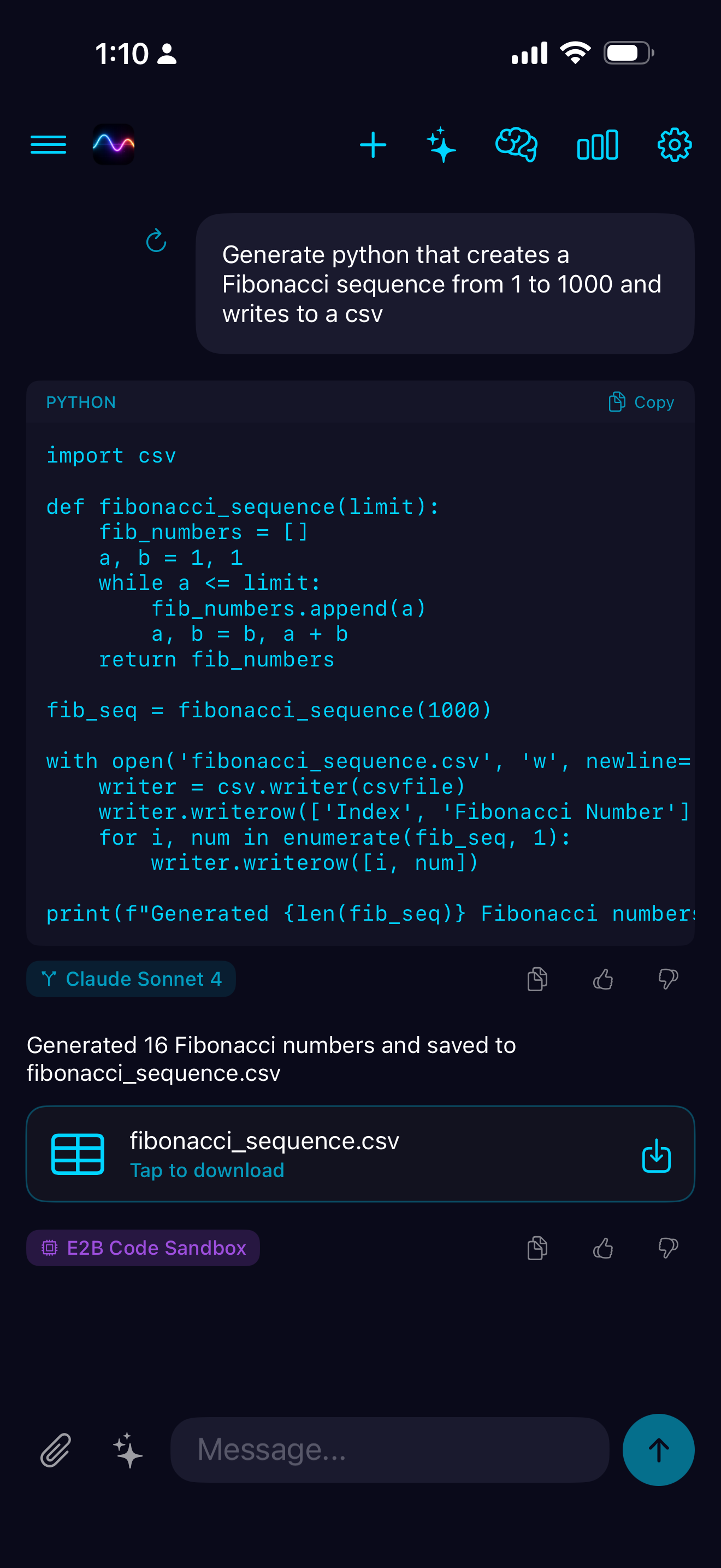 E2B Code Execution Agent